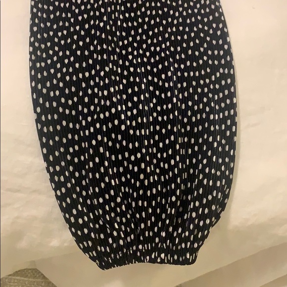 Zara Pleated Polka Dot Long Sleeve Top - Picture 4 of 6